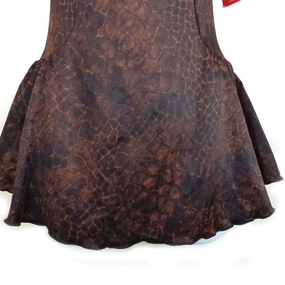 Cole of California VTG 90s Snake Brown Skirted Swim Suit One Piece Women 8 NWT - Picture 3 of 12